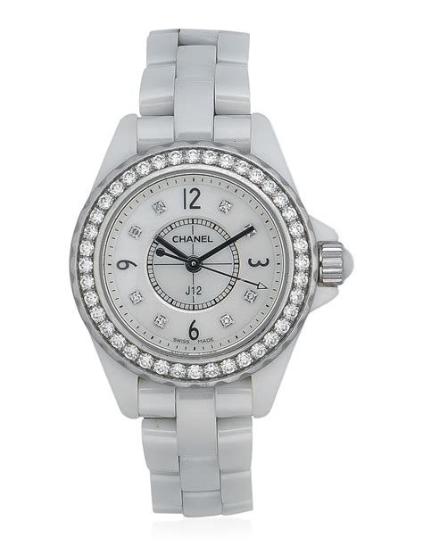 cheap chanel white watch|Chanel j12 white with diamonds.